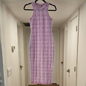 Fashion Nova Pink Checkered Midi Dress Size Small